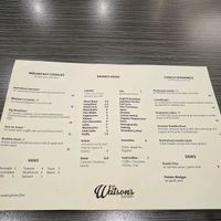Menu at Watson's Eatery in Dunedin