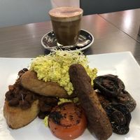 Almond mocha and big breakfast! Very tasty!!  at Watson's Eatery in Dunedin