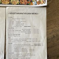Vegan menu  at Mudan Tearoom and Eatery in Tauranga