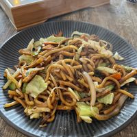 Japanese stir fried udon noodles with vege and tofu  at Mudan Tearoom and Eatery in Tauranga