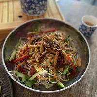 Chinese vege and tofu spicy home style noodles  at Mudan Tearoom and Eatery in Tauranga
