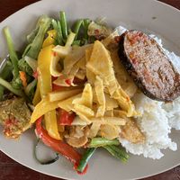Rice with vegetables and fake fish   at Thien Phuoc in Nha Trang