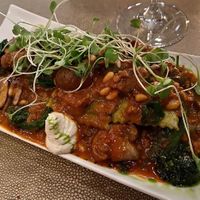 Braised mushroom ravioli  at Oliver's in Santa Barbara