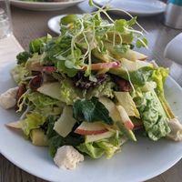 Why is everything so tall here? Good luck eating this gracefully. at Oliver's in Santa Barbara