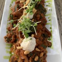 Mushroom ravioli   at Oliver's in Santa Barbara