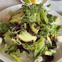 delicate pear salad with cashew-based cheese. yum!  at Oliver's in Santa Barbara