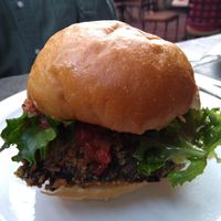 Shroom burger at Rio Chama in Santa Fe