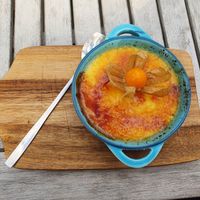 Creme Brulée (unglaublich lecker!) at Weingut Trautwein - Restaurant & Hotel in Flonheim