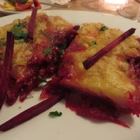 Potato and beetroot bake (vegan) at Moccachili in Saarbrucken
