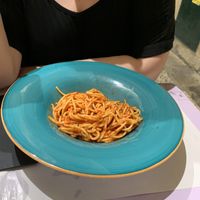 Spaghetti in tomato sauce at Mex Cantina Bona Fide in Dubrovnik