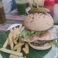 Vegan burger at Nook Eatery in Hue