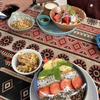 Smoothie bowl and granola bowl, the latter which comes with coconut milk instead of dairy yoghurt.   at Nook Eatery in Hue