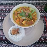 Yellow tofu curry at Nook Eatery in Hue