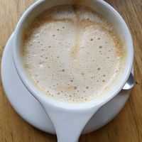 Marshmallow Latte with Hemp Milk at Two Dollar Radio Headquarters in Columbus