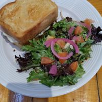 Grild Cheese sandwich w/salad at Two Dollar Radio Headquarters in Columbus