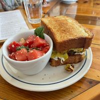 Gary Sandwich w watermelon salad   at Two Dollar Radio Headquarters in Columbus
