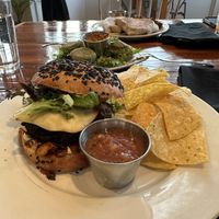 Burger.. can’t remember the name. Had havarti, ranch, and bacun   at Two Dollar Radio Headquarters in Columbus