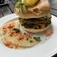 Vegan bagel  at The Seller Door in Brighton