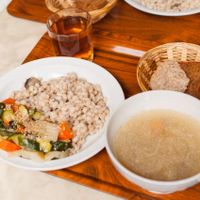 Lunch plate at Club Centro Macrobiotico in Milan