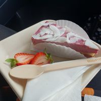 White chocolate & raspberry cheesecake at RAWR Bar in Apollo Bay