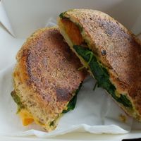 Pumpkin & cheese toastie at RAWR Bar in Apollo Bay