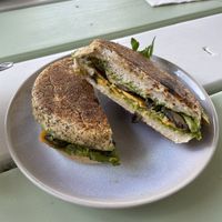 Mushroom Pesto Toastie at RAWR Bar in Apollo Bay