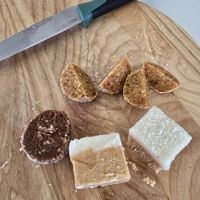 Treats chopped to share ...and partially eaten! at RAWR Bar in Apollo Bay