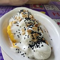 Mango sticky rice with coconut ice   at Kohco Man in Koh Phayam