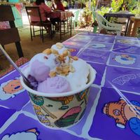 Coconut and taro. Sticky rice in the bottom. 40 baht at Kohco Man in Koh Phayam