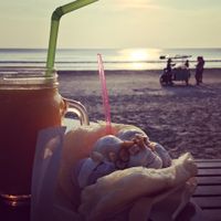 Ice Cream in a bun at Long Beach, 40 Baht at Kohco Man in Koh Phayam