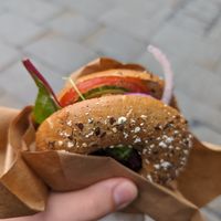 Vegan Falafels Bagel at The Whole Bagel in Bath