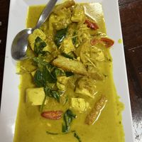 Yellow curry with tofu  at Nop Nan in Bangkok