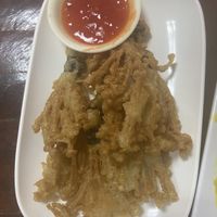 Fried mushrooms   at Nop Nan in Bangkok