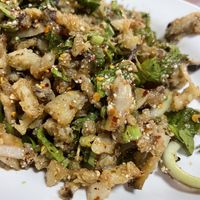 Laarb fried mushrooms   at Nop Nan in Bangkok