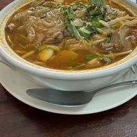 Tom yum noodle soupp  at Nop Nan in Bangkok