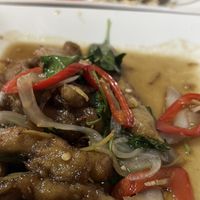 Vegan fried duck. Sooo good!  at Nop Nan in Bangkok