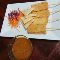 Tofu satay  at Nop Nan in Bangkok