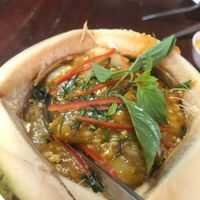 Red curry in a coconut at Nop Nan in Bangkok