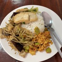 Selection of buffet-style food.  Only 50 Baht for the whole plate! at Nop Nan in Bangkok