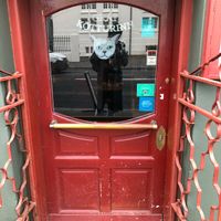 Entrance  at Grai Kötturinn in Reykjavik