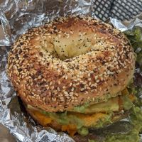 Vegan Saco with Everything Bagel at The Met Coffee House and Art Gallery in North Conway