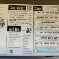 Soup menu is at least half vegan at The Soup Peddler - Castle Hill in Austin