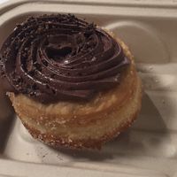 Vegan Donut: donut with chocolate glaze  at Five Daughters Bakery - Caruthers Ave in Nashville