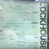 Menu at Lockhouse in West London