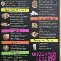 Menu board out front   at Cena Vegan - Ghost Kitchen in Los Angeles