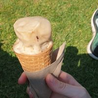 Very melted tiramisu scoop and, ginger and cream at Chachas Ice Cream in Bondi Beach