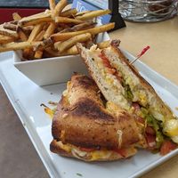 Vegan focaccia grilled cheese at Trail Rider in Cedar Crest