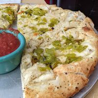 Vegan green chilli cheese bread at Trail Rider in Cedar Crest