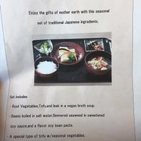 Vegan menu at Cafe Guri in Kamakura