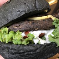 Burger in Black!  at Veggi Monster in Hong Kong Island